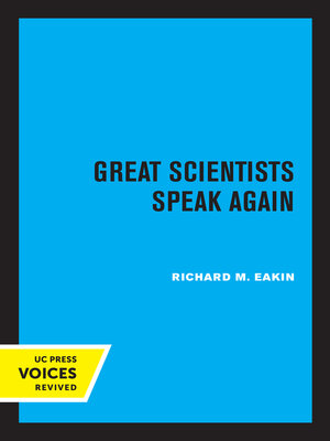 cover image of Great Scientists Speak Again